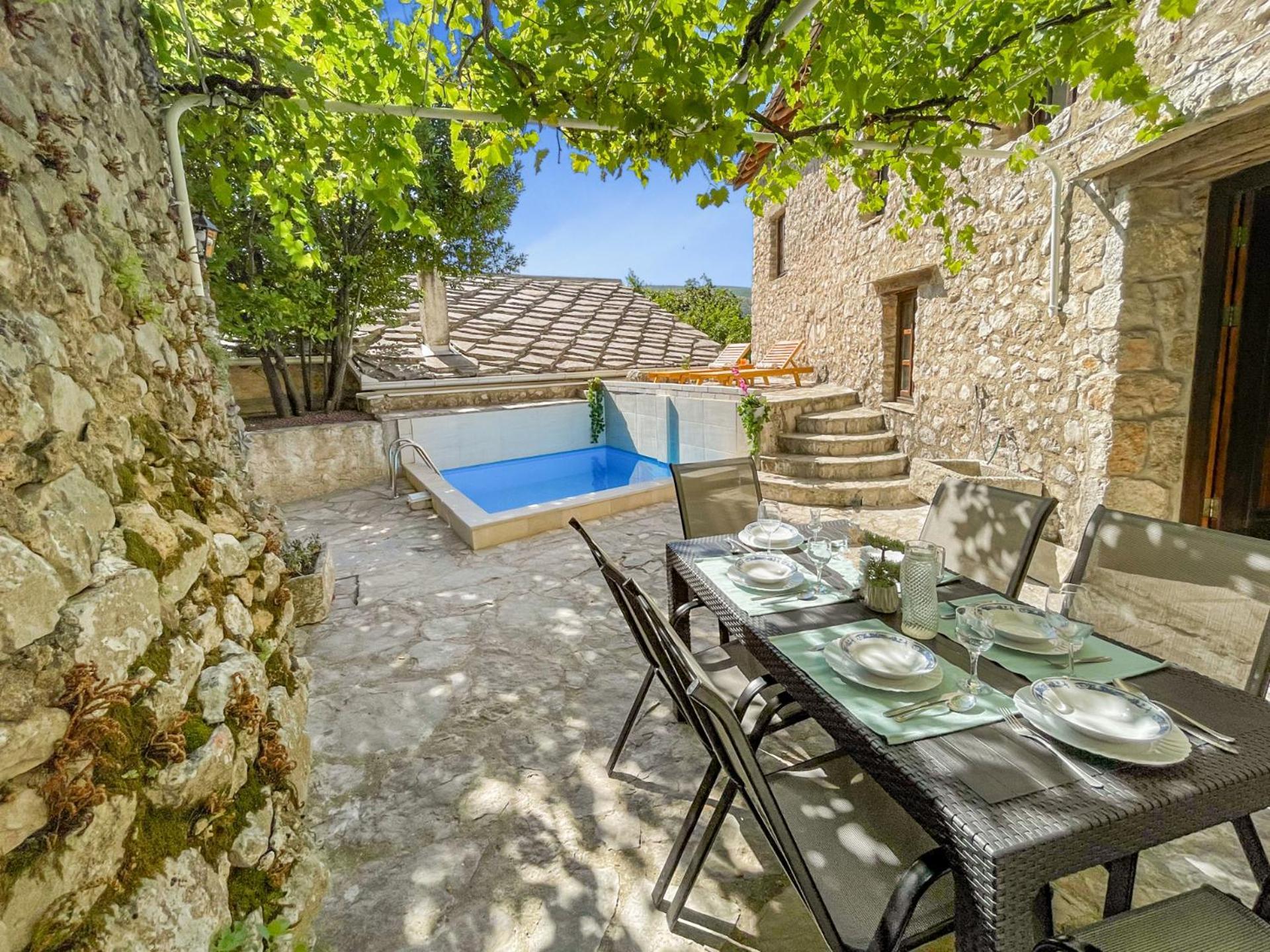 Villa Historic Pocitelj With Pool And Incredible Views On The River And Landmarks Exterior photo